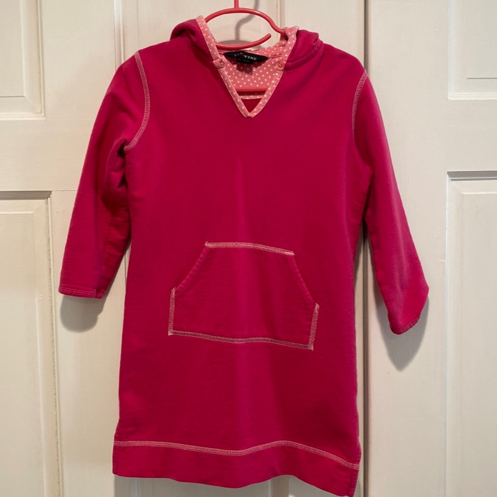 Lands End pink hoodie dress, 4T